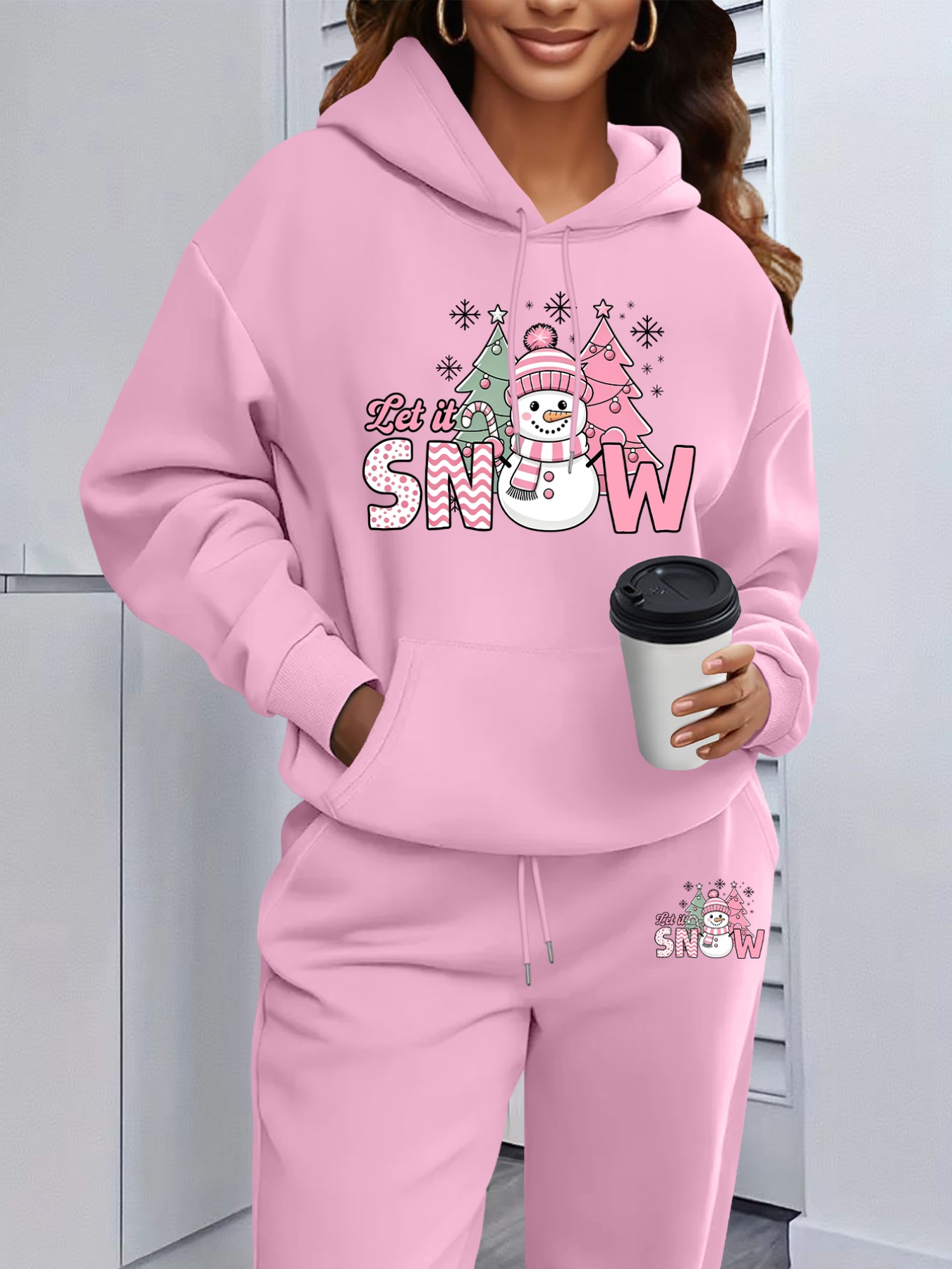 Matcha - Damski dwuczęściowy zestaw na zimę: bluza