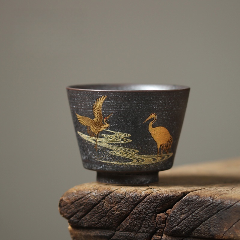 Japanese Pottery - 100ML Japońska filiżanka do herbaty Crane