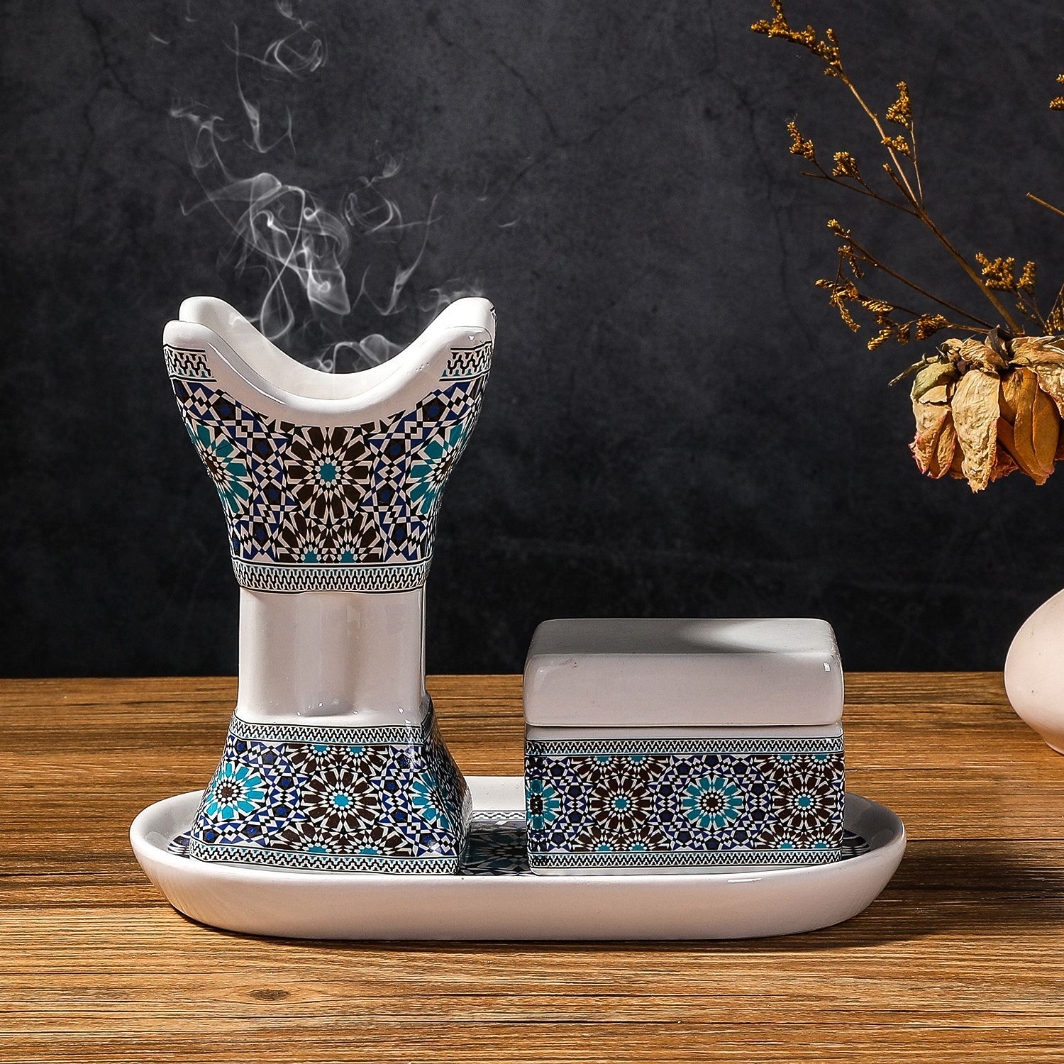 Incense Holder - Arabski ceramiczny zestaw do palenia kadzidła