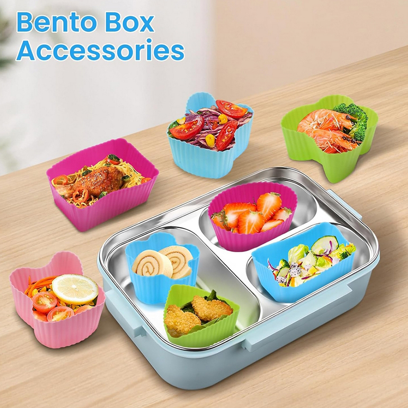 Bento Box - 8 szt. Silikonowe przegródki do lunchboxa
