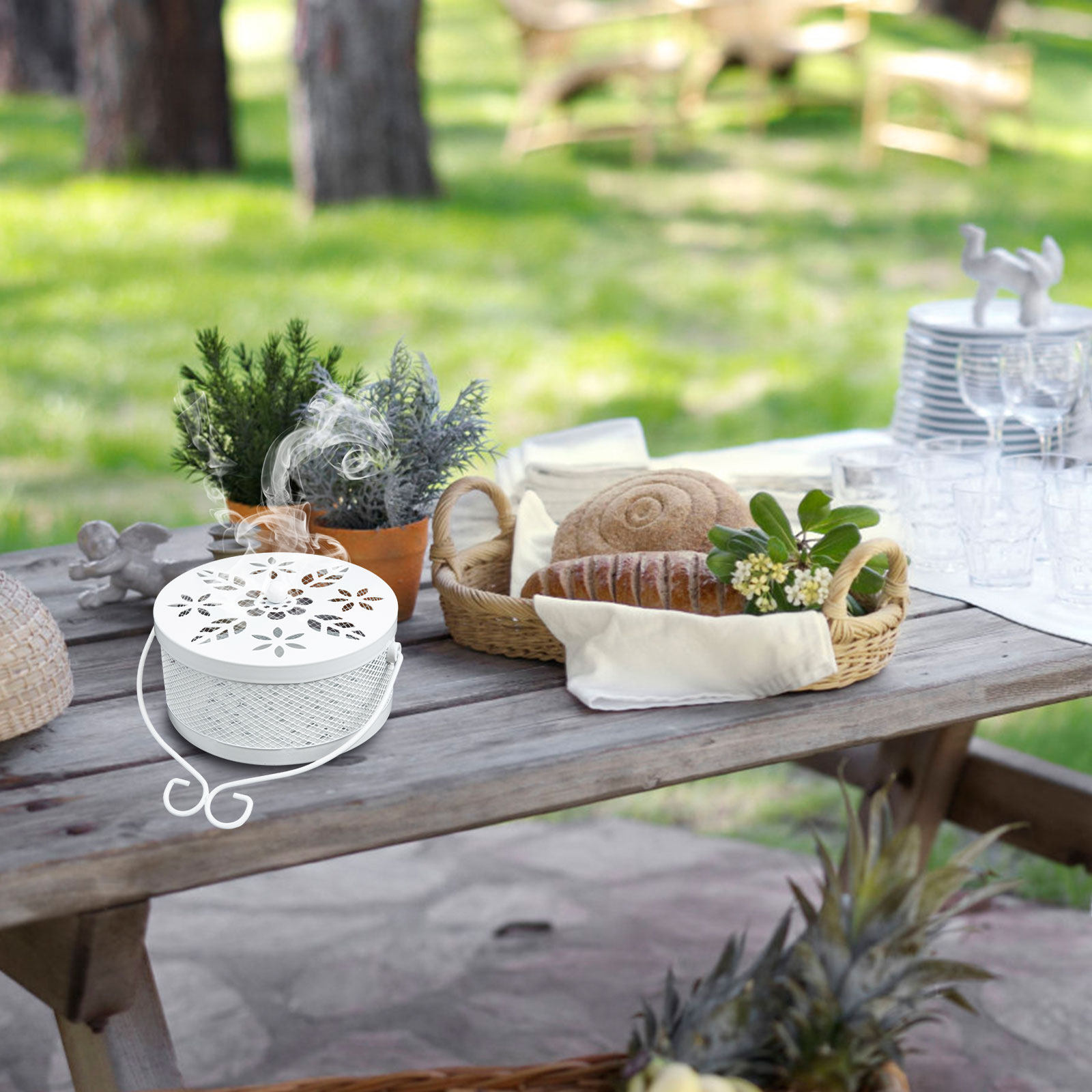 Pudełko z kutego metalu, białe – Incense Holder recenzja i cena